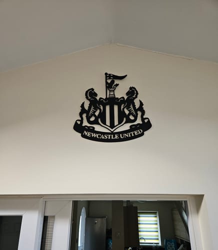 Customer photo review of Newcastle United F.C. Crest Metal Wall Art