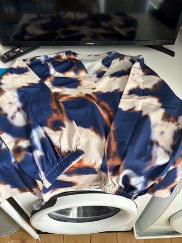 Customer photo review of V-neck printed casual top