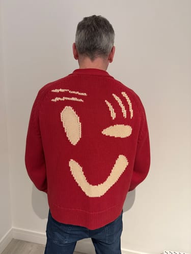 Customer photo review of Feel Good Cardigan - Red