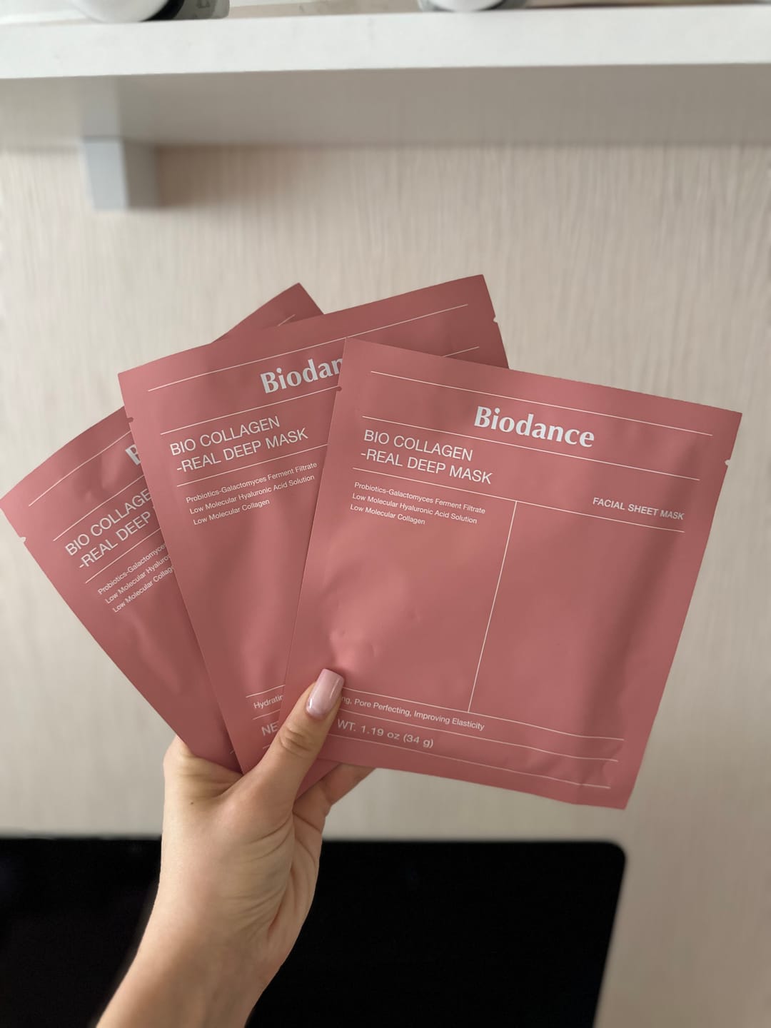 Customer photo review of Nakts hidrogela maska ar kolagēnu Biodance Bio-Collagen Real Deep Mask