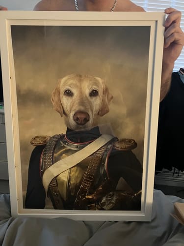 Customer photo review of Lieutenant Paws - Custom Pet Portrait
