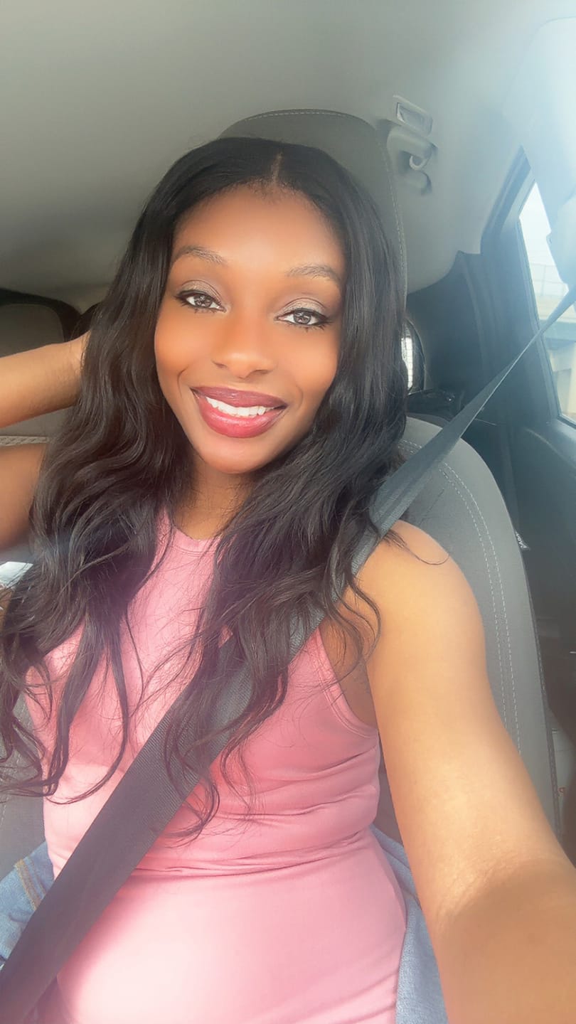 Customer photo review of Natural Color Body Wave Burmese Hair Double Drawn Weft Bundles with 2x6 HD Lace Closure