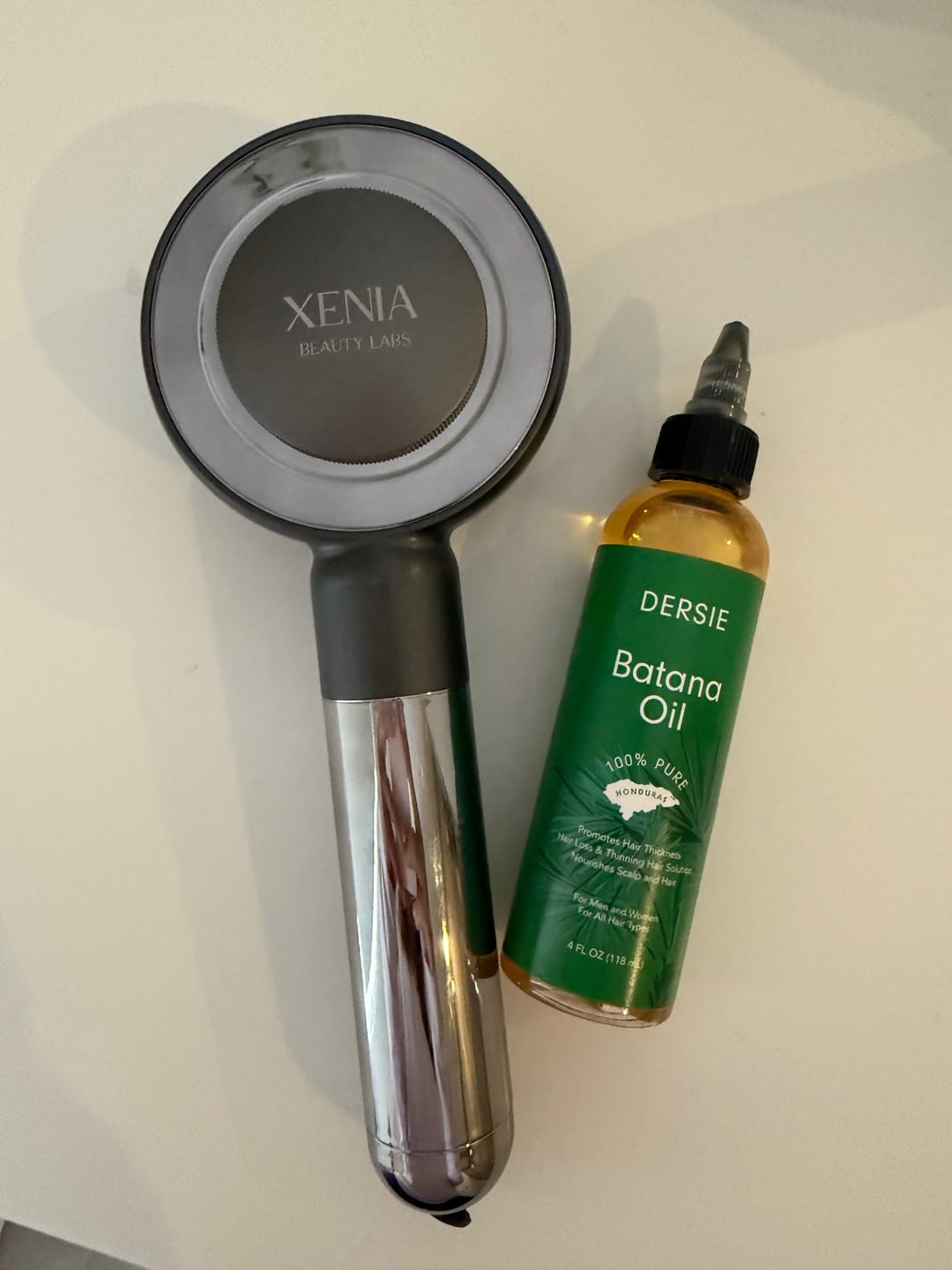Customer photo review of 3-in-1 Premium Light Therapy and Oil Massage Brush