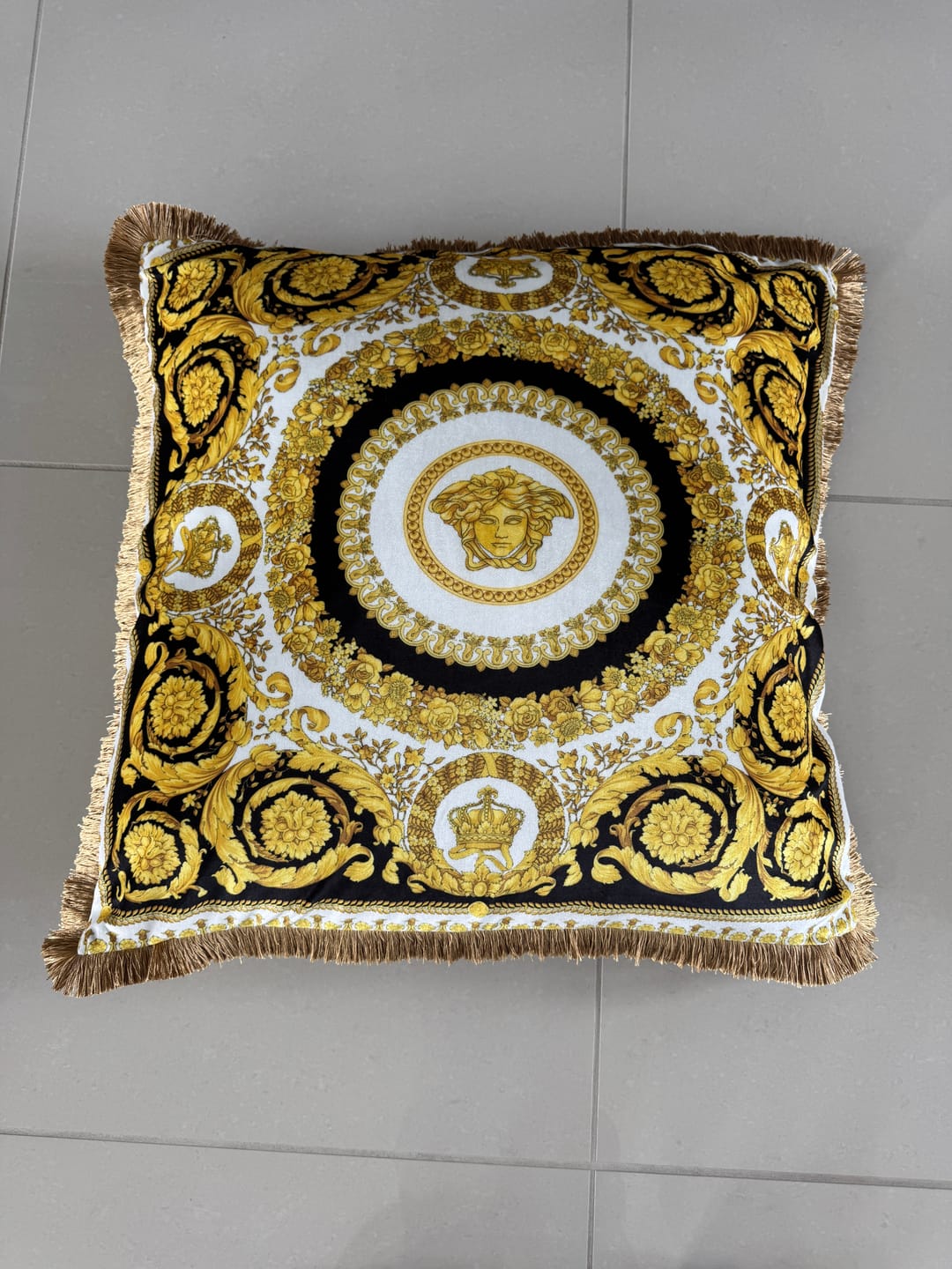 Customer photo review of Luxurious Baroque Italian Fabric by the Yard - Yellow Pattern for Elegant Projects