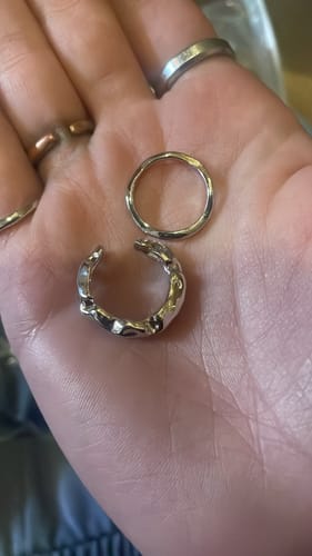 Customer photo review of Ruched solid 2 pcs open ring