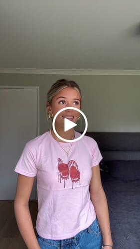 Customer video review of love seat baby tee