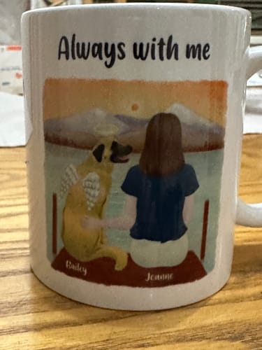 Customer photo review of Dog Memorial Mug – A Heartfelt Tribute to A Beloved Companion