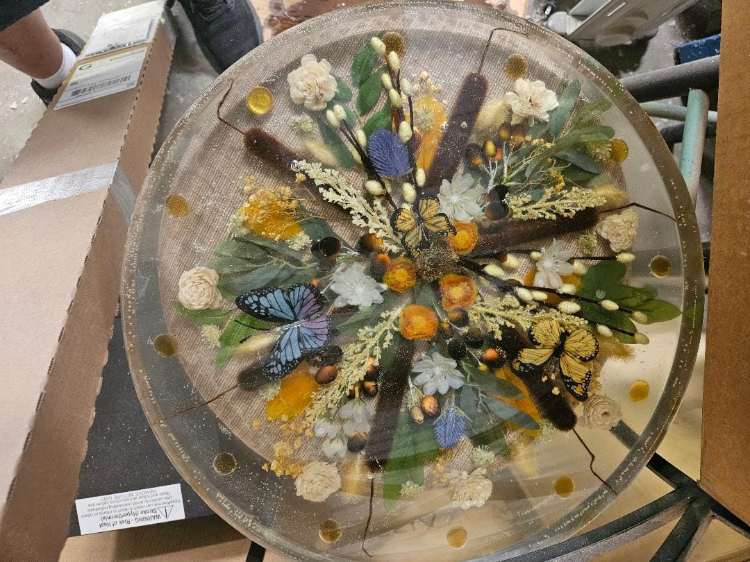 Customer photo review of 18" Round x 2" Deep Silicone Mold For Epoxy Resin