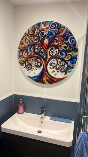 Customer photo review of Tree of Life - Rounded Glass Wall Art