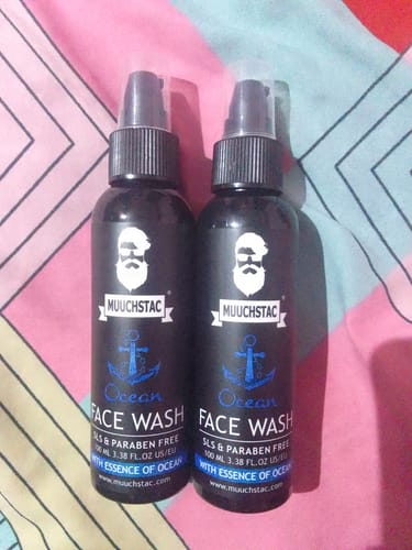 Customer photo review of Muuchstac Ocean Face Wash for Men | Fight Acne & Pimples, Brighten Skin, Clears Dirt, Oil Control, Refreshing Feel - Multi-Action Formula | 100 ml
