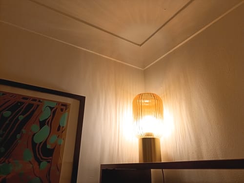 Customer photo review of Galway Crystal Fluted Glass Table Lamp - Amber