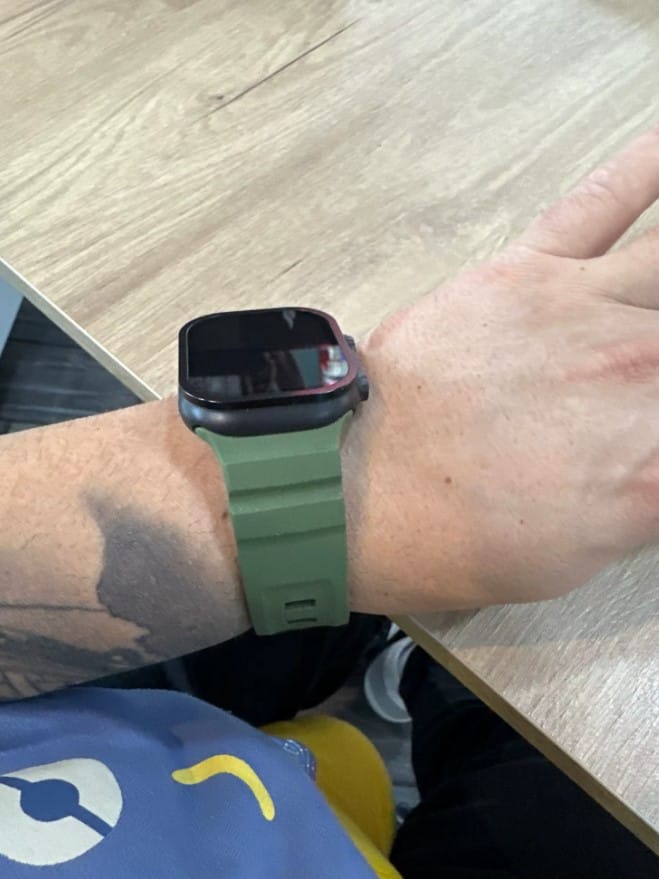 Customer photo review of Sport Soft Silicone and Titanium Buckle Strap for Apple Watch