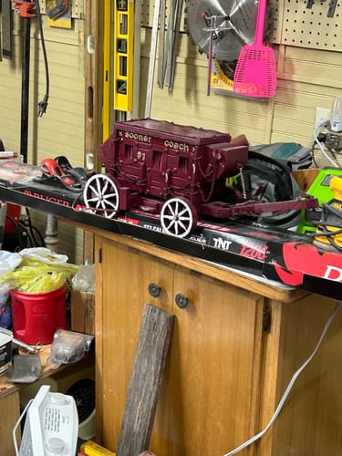 Customer photo review of Unfinished Wood Wagon Wheel Shape | Rustic Farmhouse | DIY Craft Cutout | Up to 24" 5" / 1/2"