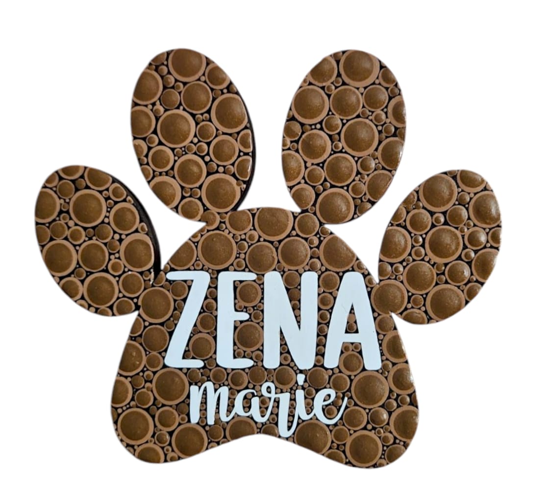 Customer photo review of Unfinished Wood Paw Print Shape - Pet Craft - up to 46"