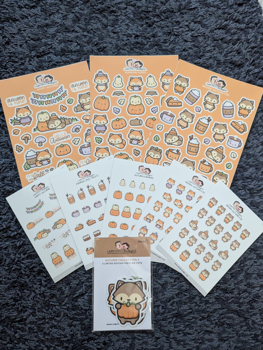 Customer photo review of Autumn Foxes Sticker Set