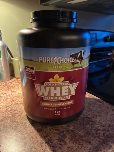 Customer photo review of Whey Protein Isolate with Organic Vanilla
