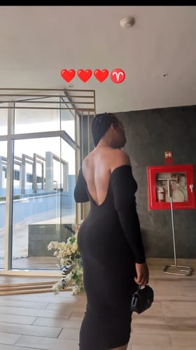Customer photo review of NW Open Back Midi Dress