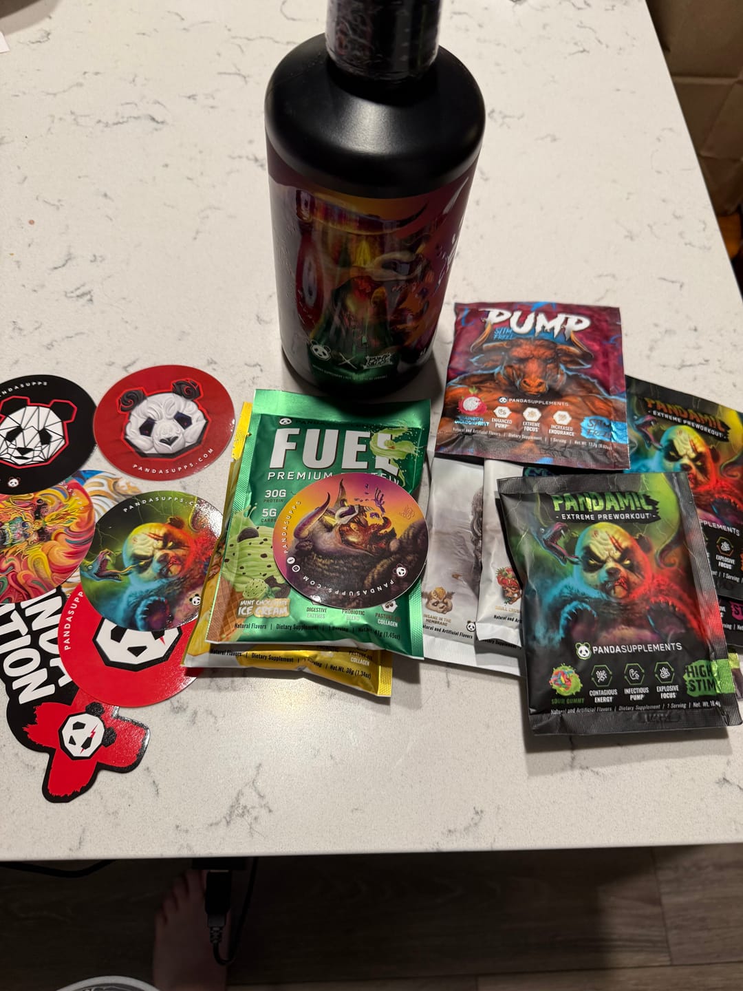 Customer photo review of Panda Supps X Pump Sauce Collaboration Liquid Pre Workout - PANDA SAUCE (Grape Lemonade) Ambassadors & Athletes ONLY!