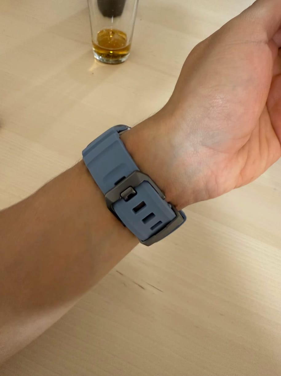 Customer photo review of Sport Soft Silicone and Titanium Buckle Strap for Apple Watch