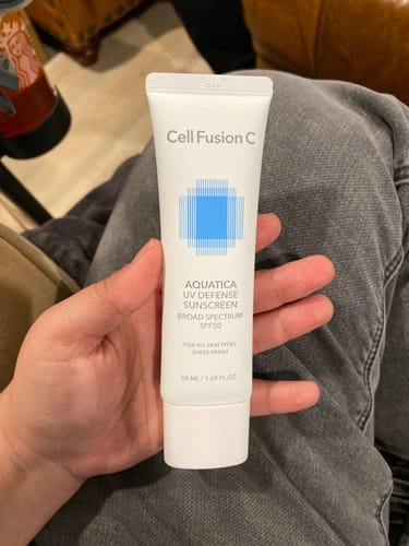 Customer photo review of [Cell Fusion C] Aquatica UV Defense Sunscreen OTC 50ml