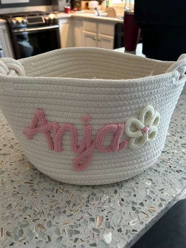 Customer photo review of Baby Knits™ Personalized Knitted Basket