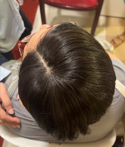 Customer photo review of Silk Scalp Topper 5X5