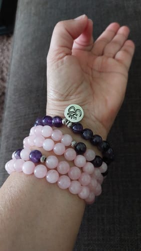 Customer photo review of Bracelet Améthyste et Quartz Rose - Om