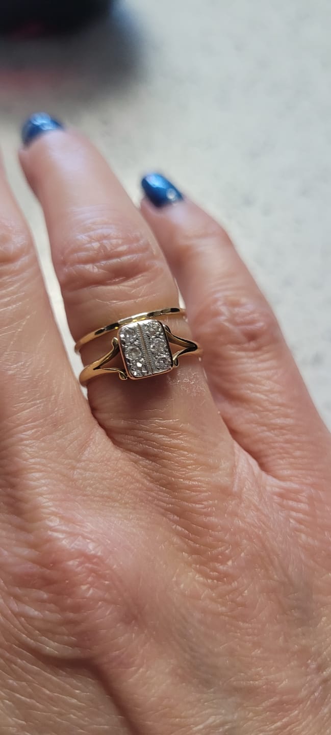 Customer photo review of 14K Gold Ring Hammered Finish