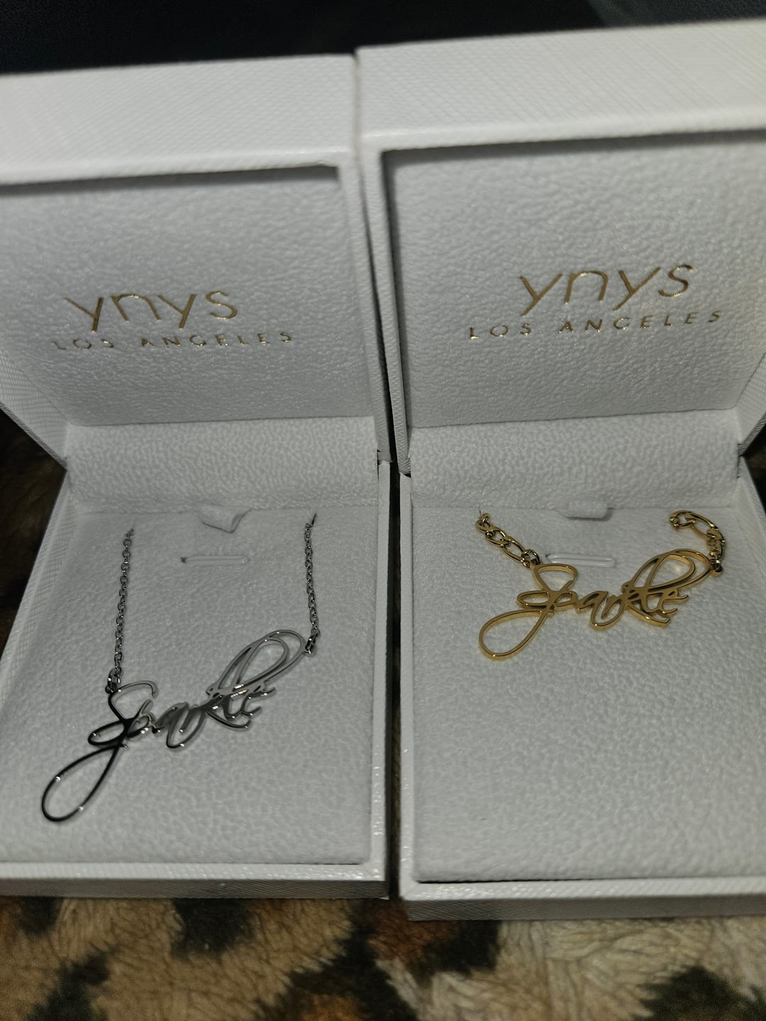 Customer photo review of Script Name Necklace