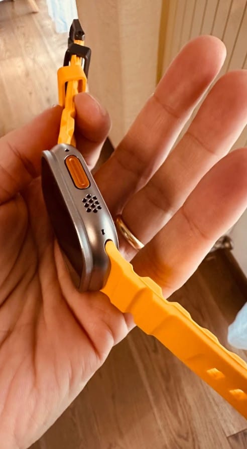 Customer photo review of Sport Soft Silicone and Titanium Buckle Strap for Apple Watch