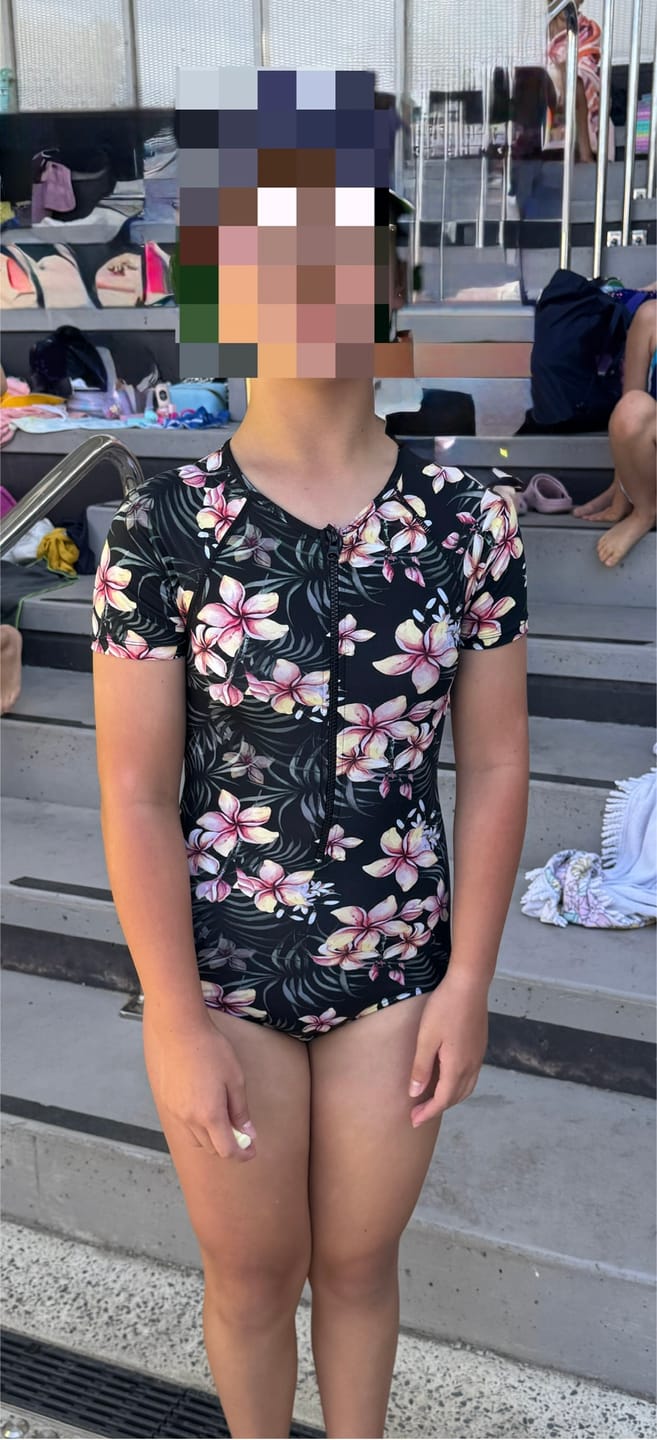 Customer photo review of Layla Teen Short Sleeve One Piece Period Swimsuit