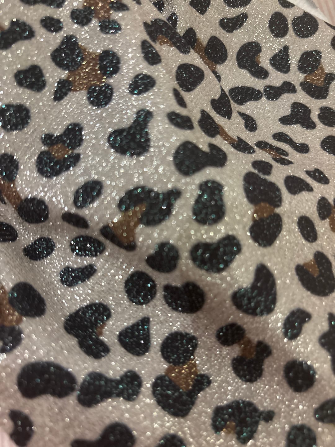 Customer photo review of Little Leopard Pattern Stretch Lurex Fabric