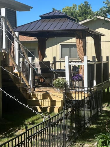 Customer photo review of Homrest 10' x 12' Hardtop Gazebo, Aluminum Frame Gazebos with Galvanized Steel Double Roof