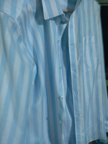 Customer photo review of Hopper Stripes - Sky Blue With White Casual Shirts For Men | Ariser