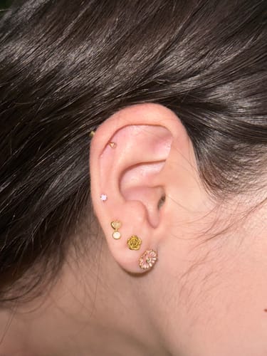 Customer photo review of Broquel Zirconia Colores 2 mm Oro 14k
