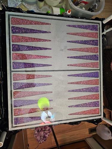Customer photo review of 23.4x21.25" Backgammon Board 2 Wood Shape Blank - 1/2" Thick