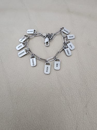 Customer photo review of Personalized Chain Link Bracelet with Custom Name Charms