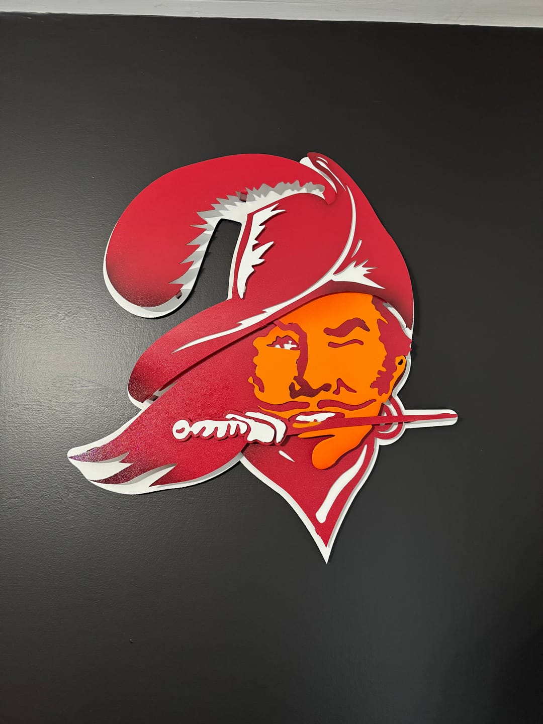 Customer photo review of Tampa Bay Buccaneers "BUCCO BRUCE" 3D Vintage Metal Wall Art
