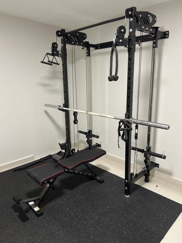 Customer photo review of CHEETAH™ Wall Mounted Folding Power Rack Functional Trainer