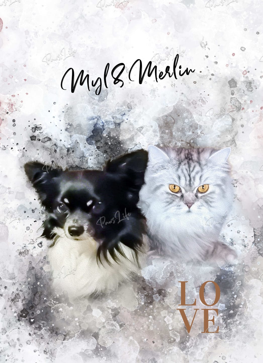 Customer photo review of Personalisiertes Portrait Poster und Leinwand - Aquarell Stil