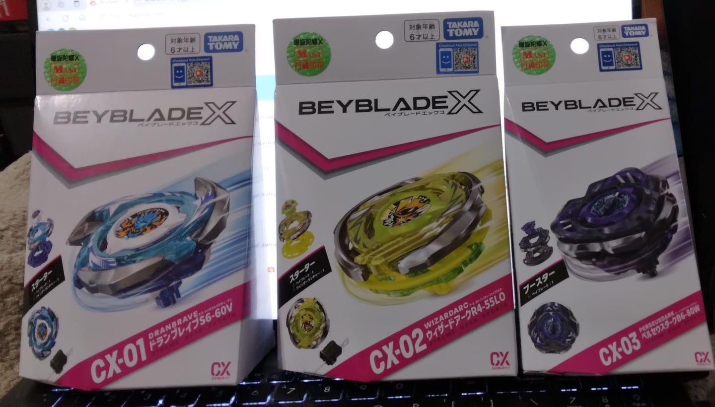 Customer photo review of [Pre-Order] Takara Tomy Beyblade CX Bundle (CX-01, CX-02, CX-03)