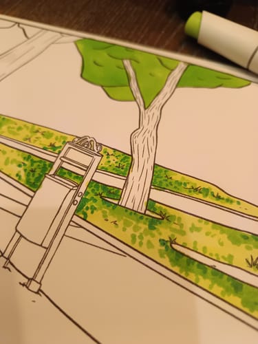 Customer photo review of Ohuhu - Set 60 Marcadores al Alcohol Kaala B Illustration Tones Punta Pincel Delgada y Biselada Fina