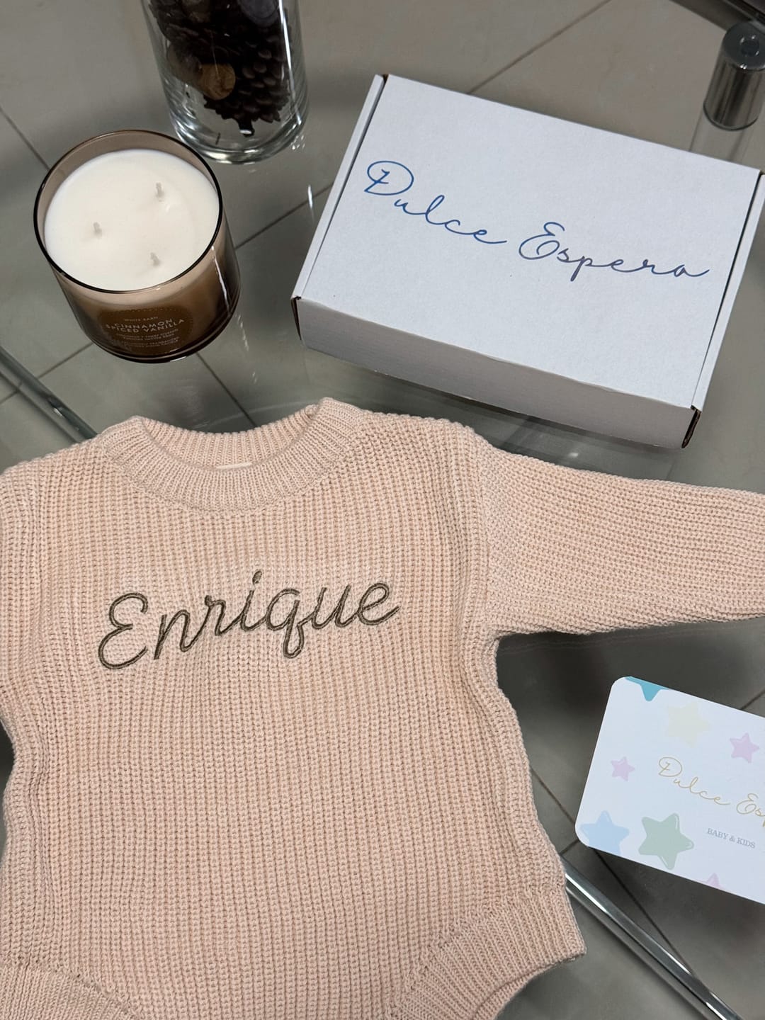 Customer photo review of Mameluco de punto personalizado