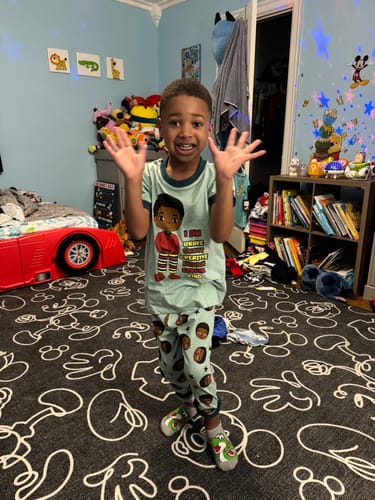 Customer photo review of AFFIRMATIONS BOY PAJAMA 2 PC SET SIZE TODDLER 2T - 14 SAGE GREEN