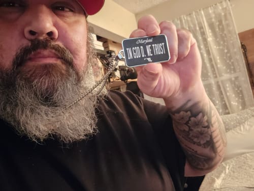 Customer photo review of Maryland Blackout Plate Pendant
