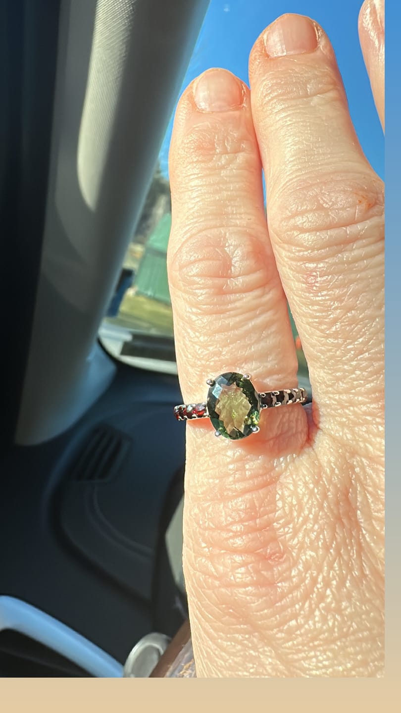 Customer photo review of Genuine Garnet Gemstone engagement customised 925 silver handcrafted Prague Ring