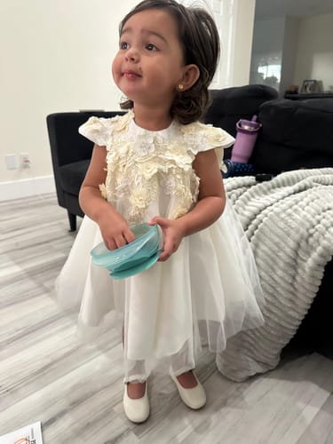 Customer photo review of Girls Christening Dresses Cute Girl Birthday Dress Flower Girl Princess Dress