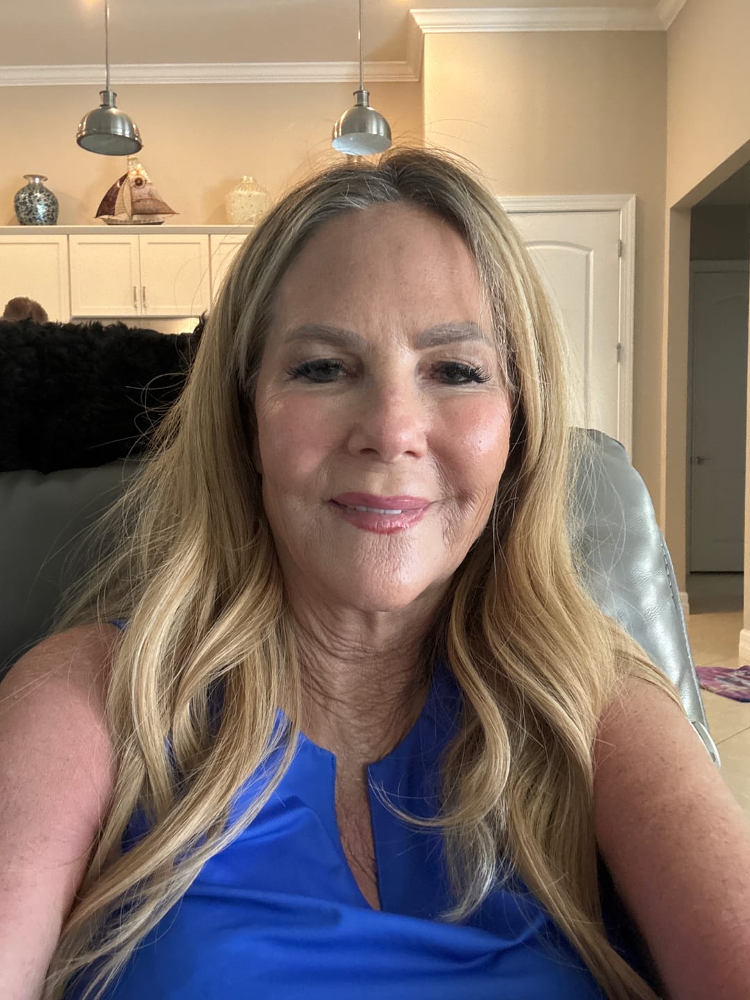 Customer photo review of Virgin Hair Topper with Clips Brown to Blonde Balayage #3/8/22