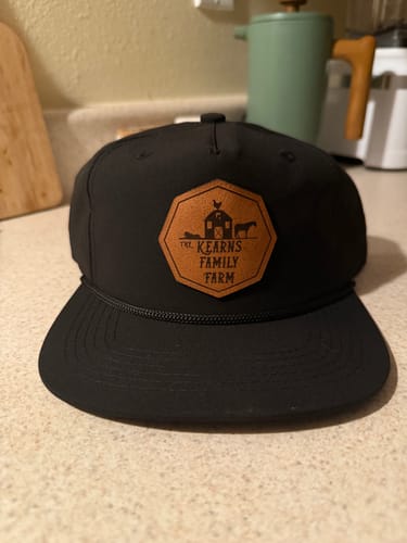 Customer photo review of Custom Leather Patch 5-Panel Rope Hat