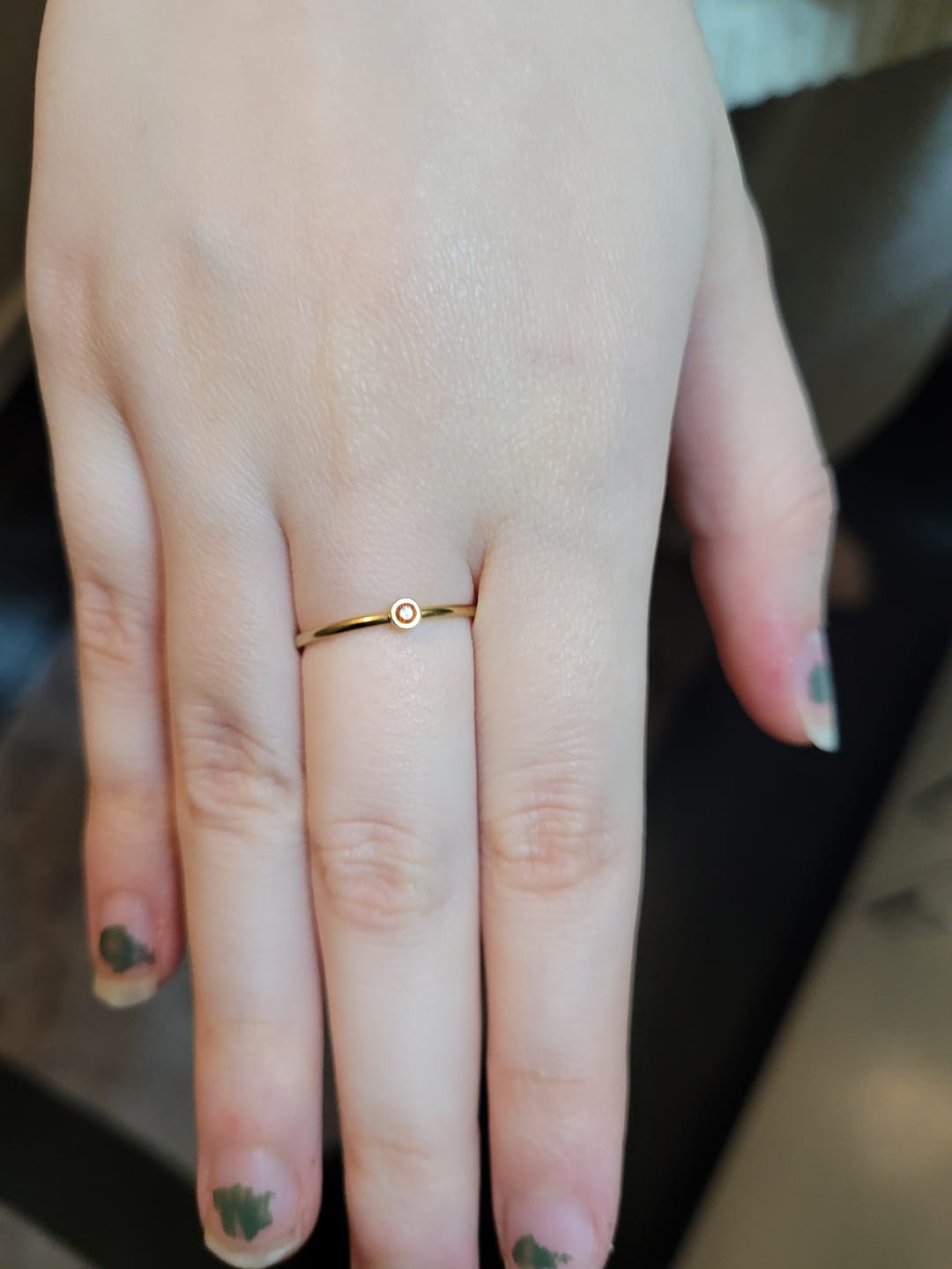Customer photo review of Chakra Crystal Ring Stainless Steel